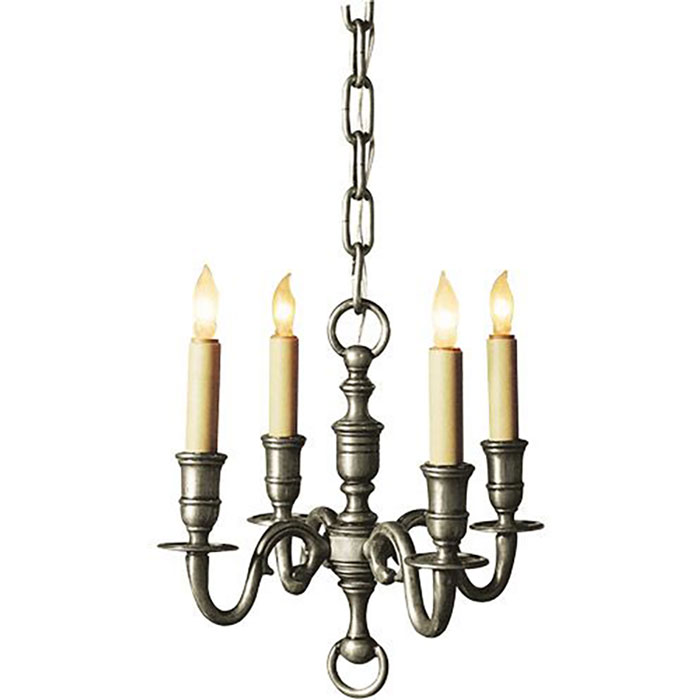 Signature Collection 4-light chandelier in antique nickel finish. (Visual Comfort CHC 1120AN)