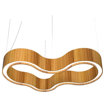 Organic Collection LED Pendant in Natural Light Teak Wood Veneer Accord Lighting 1345LED.12