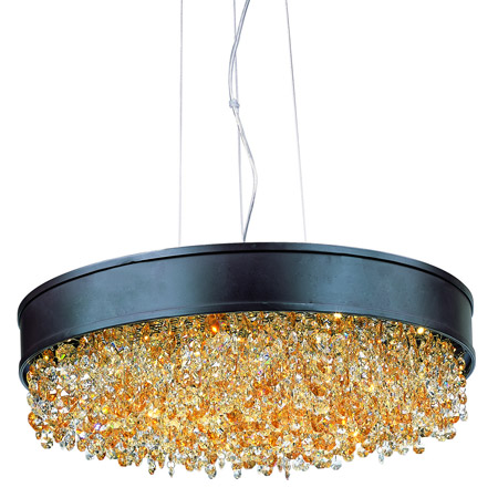 Mystic Collection 22-Light LED Pendant in Bronze with Scotch Crystals Maxim 39657SHBZ