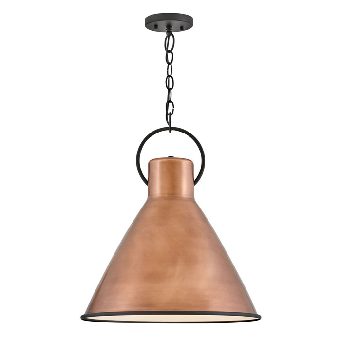 Winnie Collection 1-Light LED Pendant in Antique Copper with Chain-Threaded Wiring Hinkley 3555AP