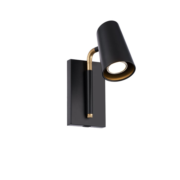 Stylus Collection 1-Light LED Wall Sconce in Black with Gold Accents Modern Forms BL-24908-BK/GO