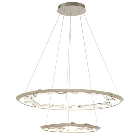 Nettuno Collection 2-Tier LED Chandelier in Brushed Champagne with Hand-Molded Textured Glass Diffuser Lib & Co 12164-041