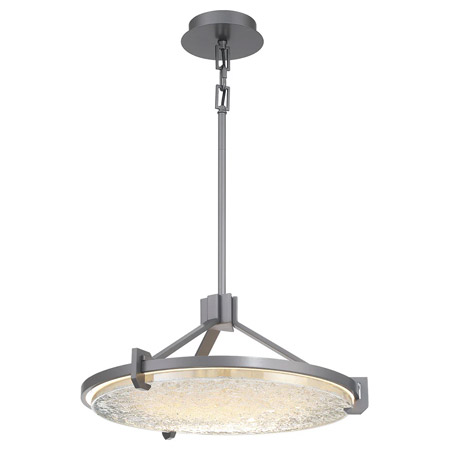 Raffinato Collection LED Chandelier in Brushed Gunmetal with Hand-Molded Textured Glass Diffuser Lib & Co 12101-032 