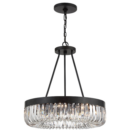 Alister Collection 8-Light Chandelier in Charcoal Bronze with Faceted Cut Crystal Glass Shade Crystorama ALI-B2008-CZ