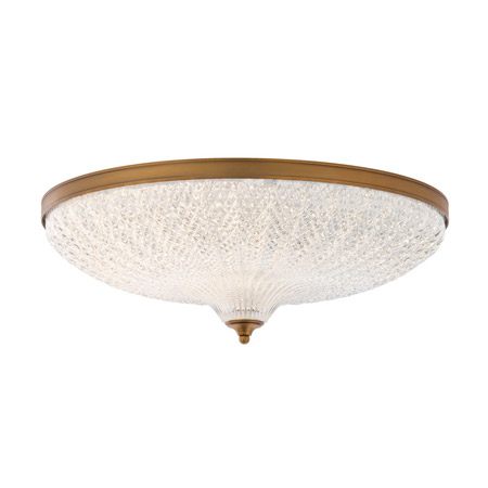 Roma Collection LED Flush Mount in Aged Brass with Optic Clear Crystal Shade Schonbek S6020-700O