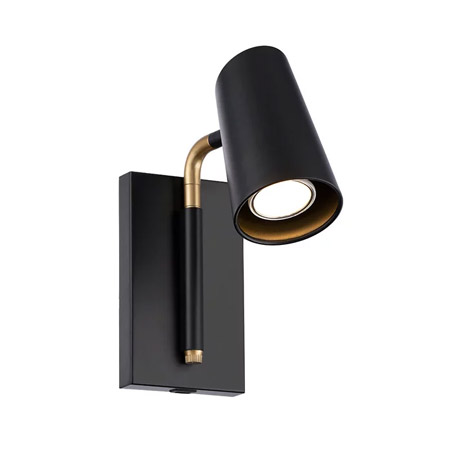 Stylus Collection LED Reading Bed Light in Black and Gold with Adjustable Shade Modern Forms BL-24908-BK/GO