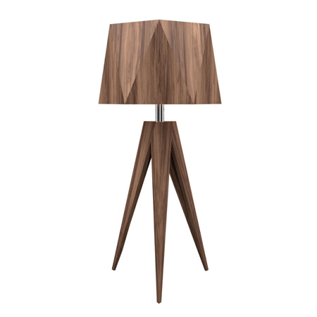 Facet Collection 1-Light Table Lamp in American Walnut with Tripod Base Accord Lighting 7048.18