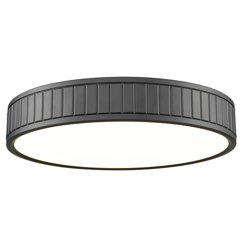 Madison Collection LED Flush Mount in Matte Black with White Frosted Acrylic Diffuser Z-Lite 1005F16-MB-LED